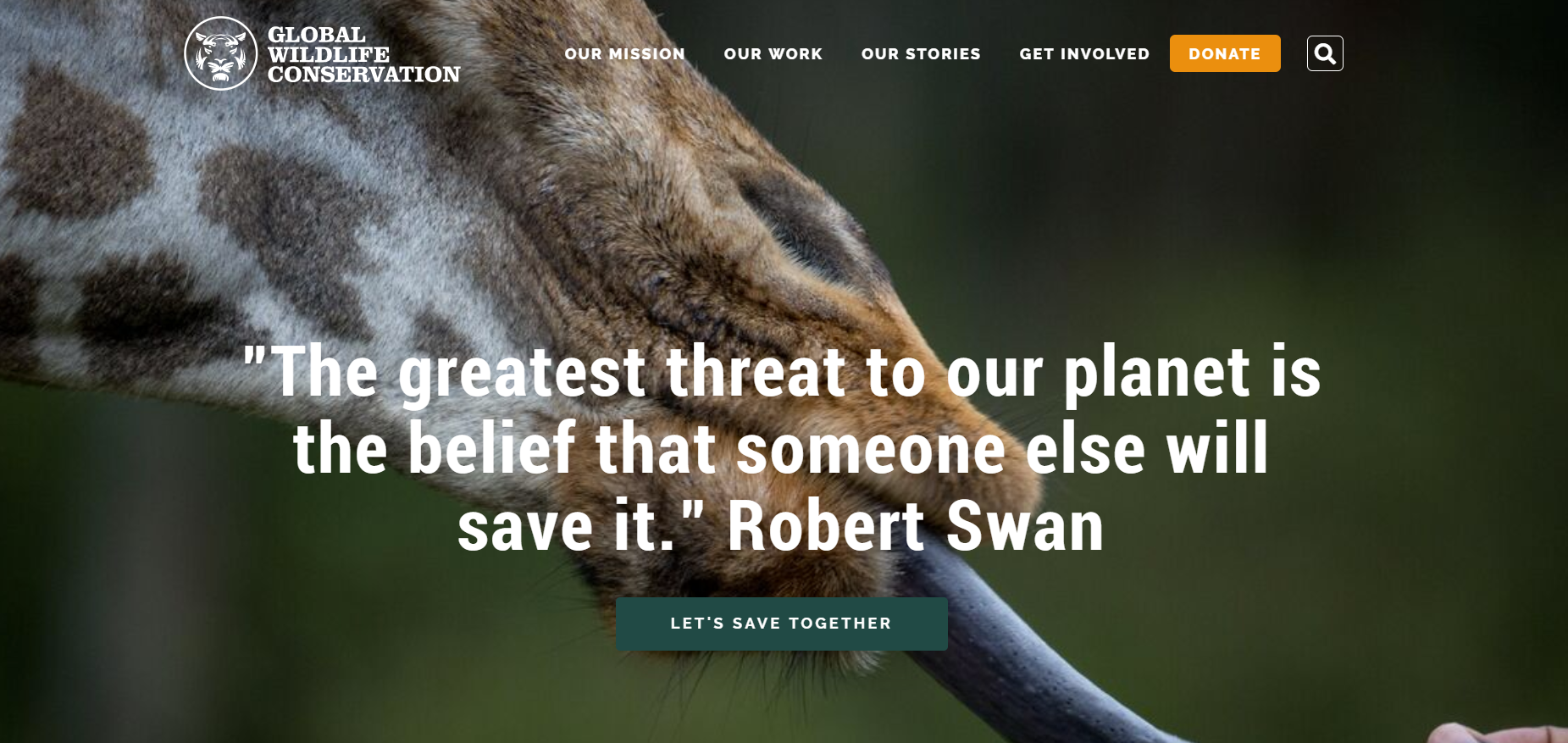 Global Wildlife Conservation Website Re-design image