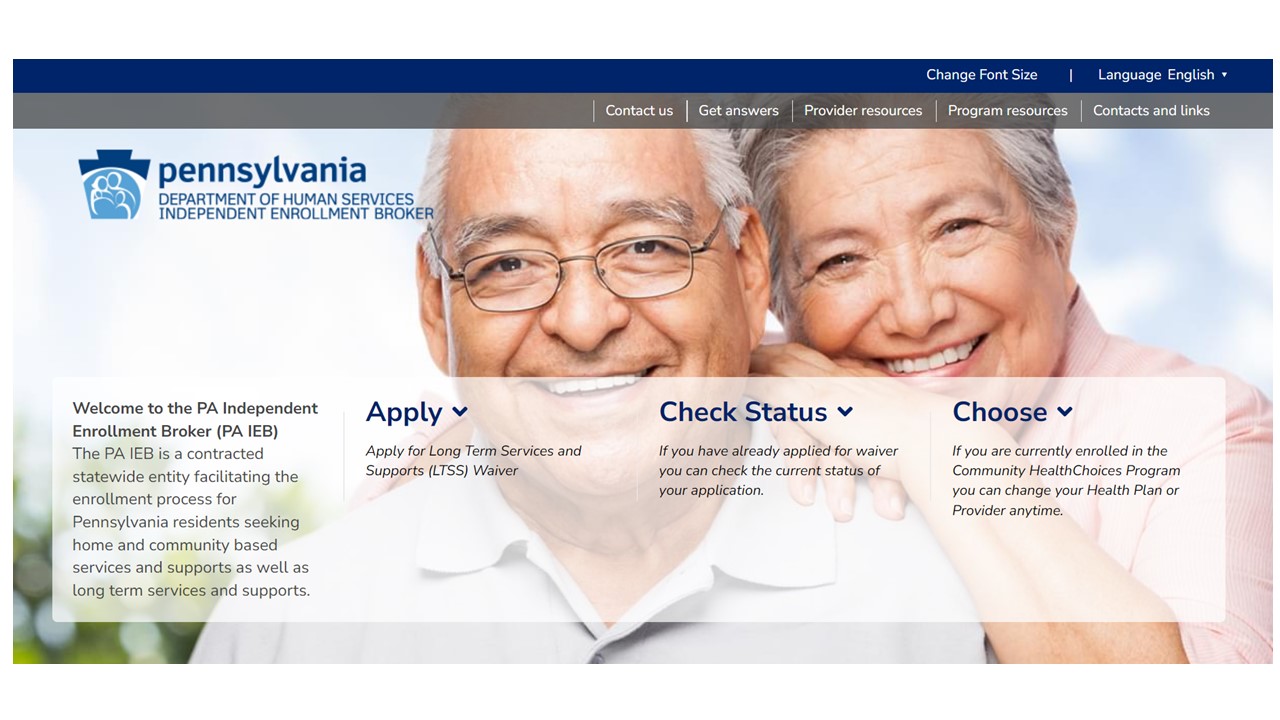  PA Independent Enrollment Broker (PA IEB) Website image